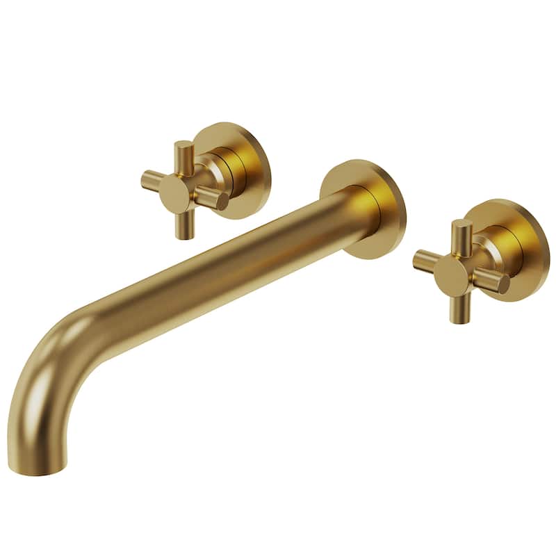 Double Handle Wall Mounted Tub Filler High Flow Tub Faucet Trim