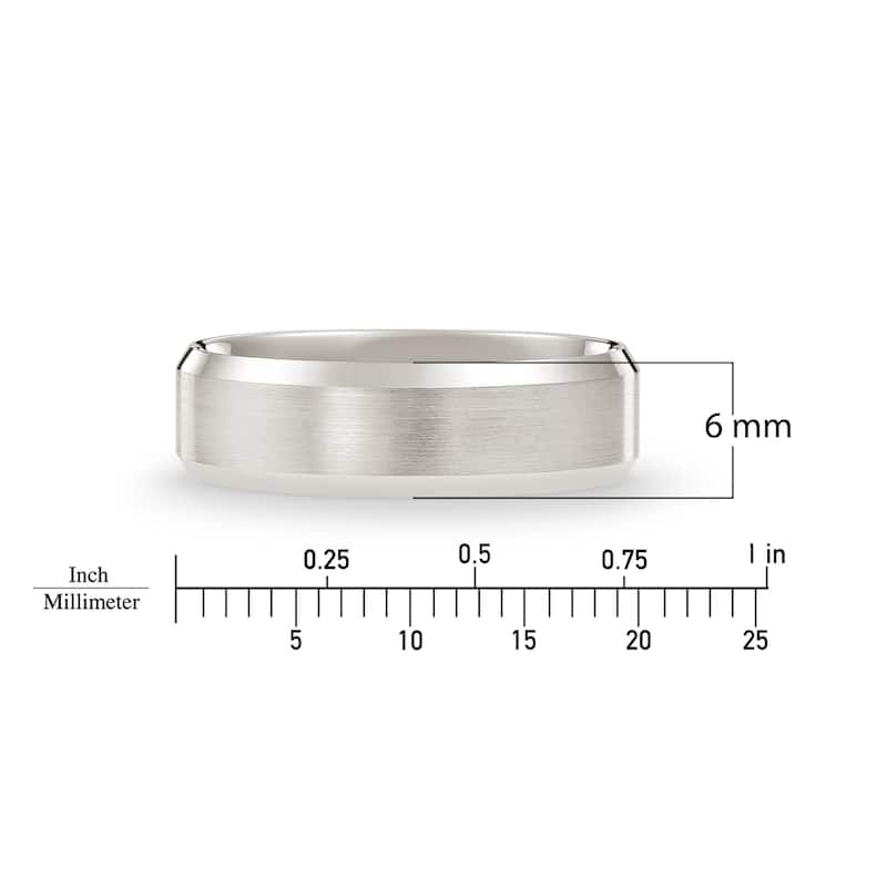 Clover White Gold Beveled Edge Wedding Band