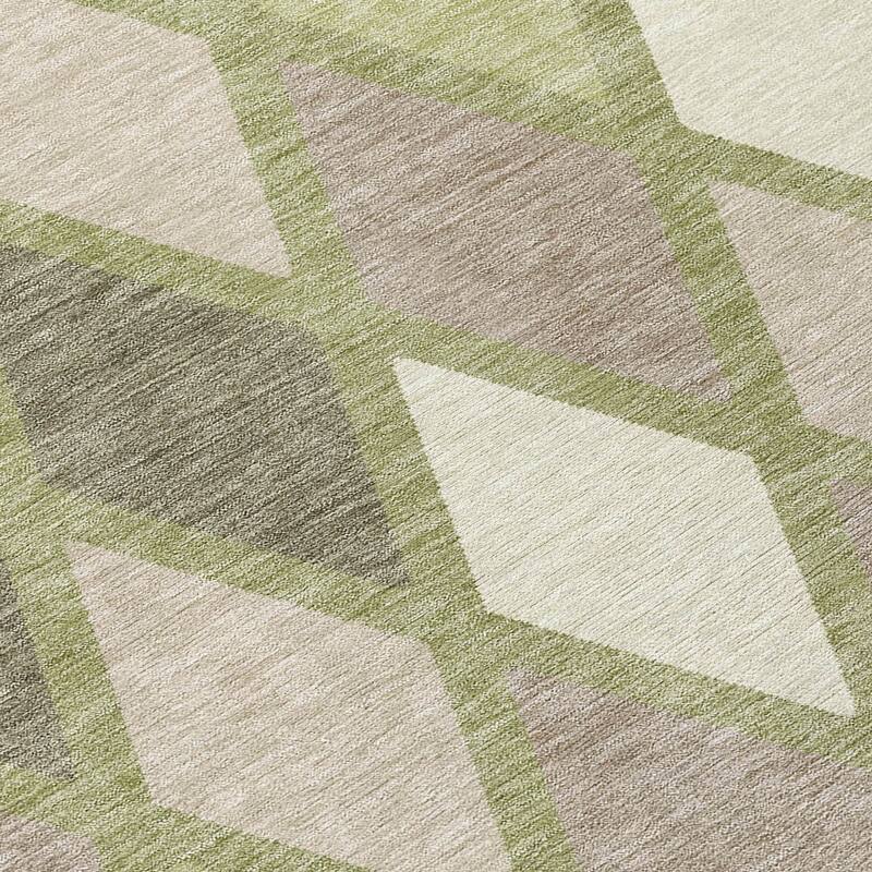 Machine Washable Indoor/ Outdoor Chantille Diamond Prism Rug