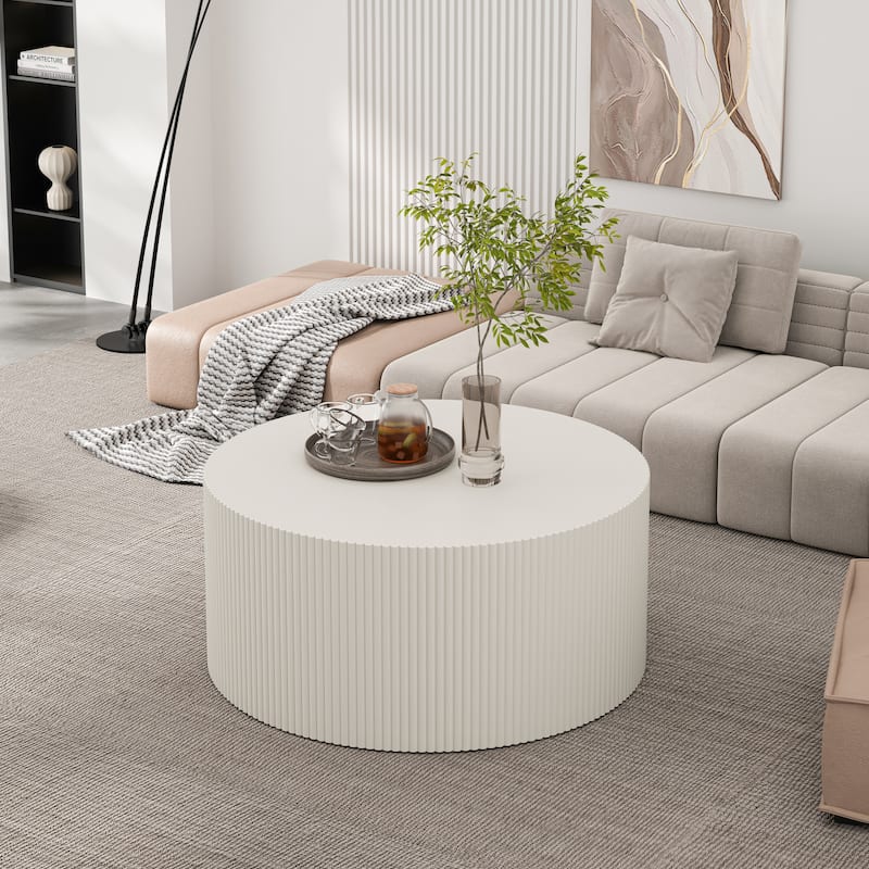 35.83" Stylish and Minimalist Wave Stripe Coffee Table