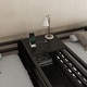 preview thumbnail 4 of 11, Black Twin Over Twin Loft Bed with Double Desk Wardrobe Shelves Power Outlet