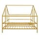 preview thumbnail 18 of 18, Double Twin Size Metal Kids Platform Bed Frame, Modern House Bed with Built-in Small Bedside Table