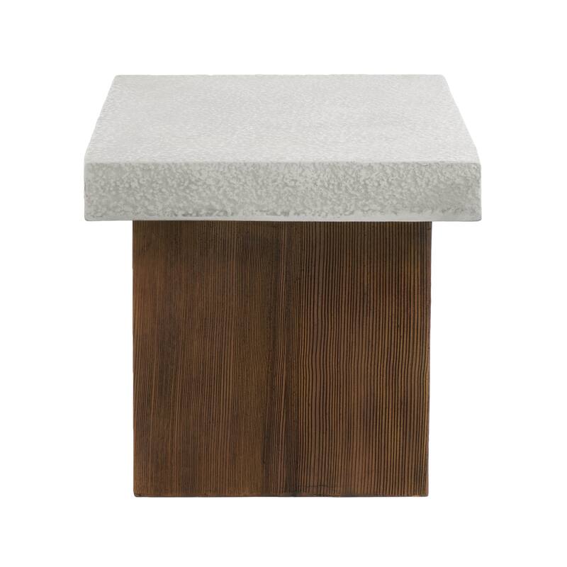 19.25" Magnesium Oxide Side Table with Weather Resistance, No Assembly Required, and Indoor/Outdoor Use