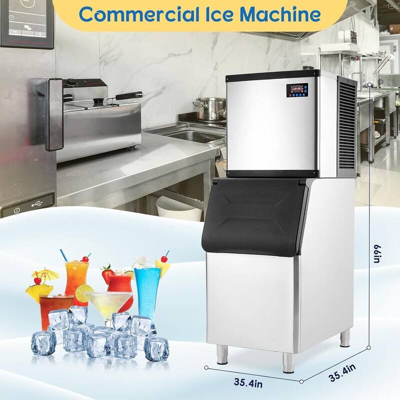 Commercial Ice Machine Industrial with 550LBS/1 Day Ice Maker