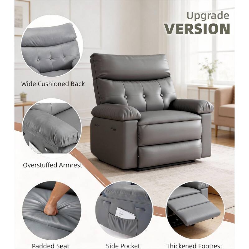 360° Rocker Swivel Recliner, Oversized Wide