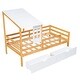 preview thumbnail 15 of 16, Twin Size House Low Loft Bed with Two Storage Drawers,Fence and Sturdy Pine Frame