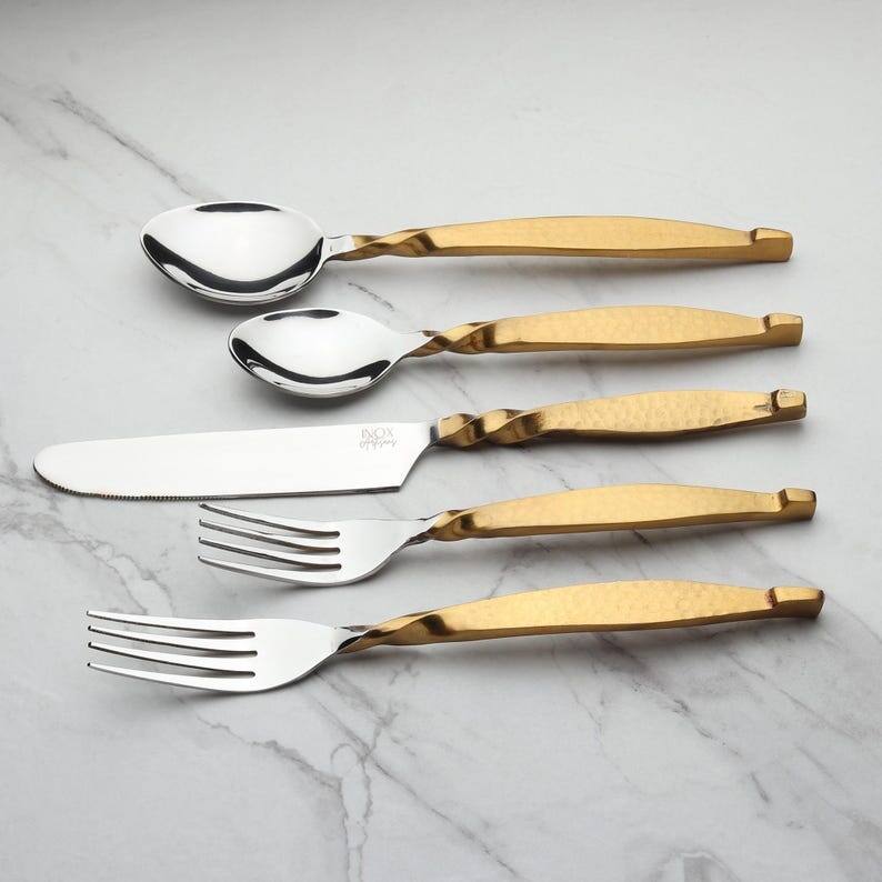 INOX ARTISANS Twisted Urban Flatware, 5-Pc. Place Setting