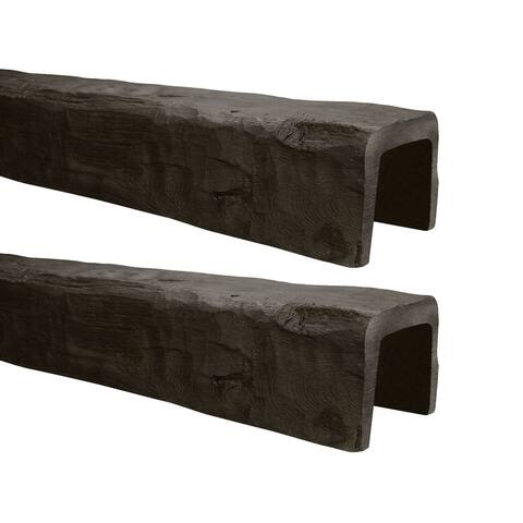 6-5/8" x 7-1/2" x 13' Hand HewnWalnut Finish Faux Wood Beam (2 Pack)