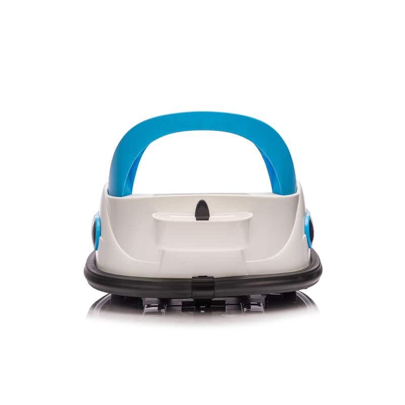 White Kids Bumper Car Ride-On Bumper Car with Remote Control, Battery Powered Electric Car with LED Lights