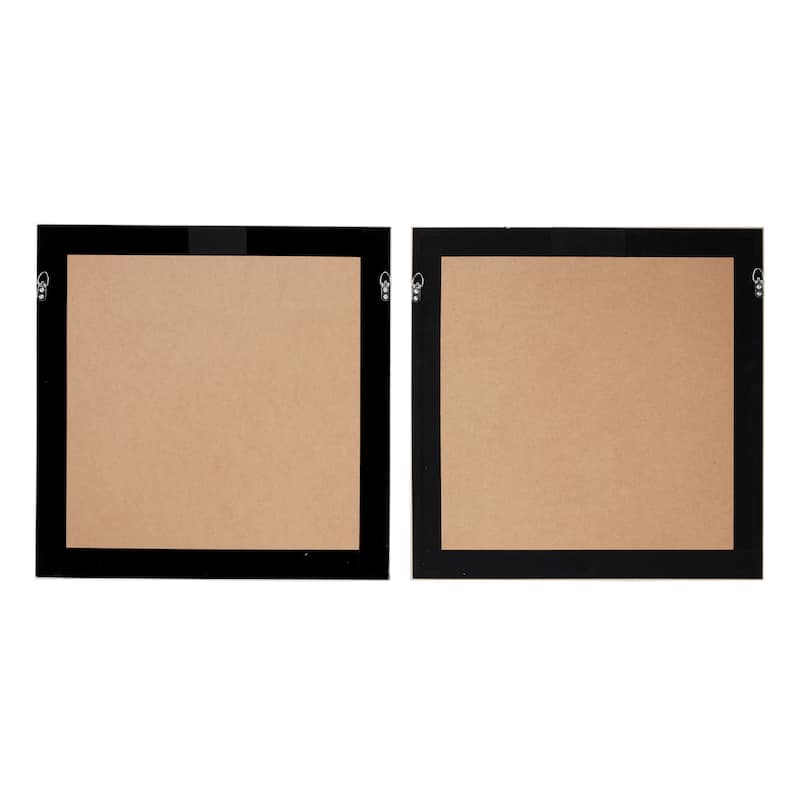 Shell Geometric Handmade Overlapping Shells Shadow Box with Canvas Backing - Set of 2 Cream - Roche River Decor