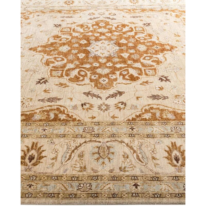 Oushak One-of-a-Kind Hand-Knotted Area Rug - Beige, 8' 0" x 10' 3" - 8' 0" x 10' 3"