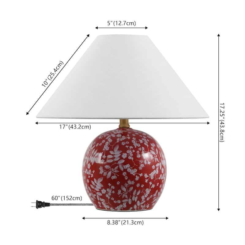 Felice 17.25" Ceramic Globe LED Table Lamp, By JONATHAN Y