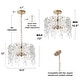 preview thumbnail 6 of 12, Alegate Modern Glam 3-Light Gold Drum Chandelier Glass Pendant for Dining Room