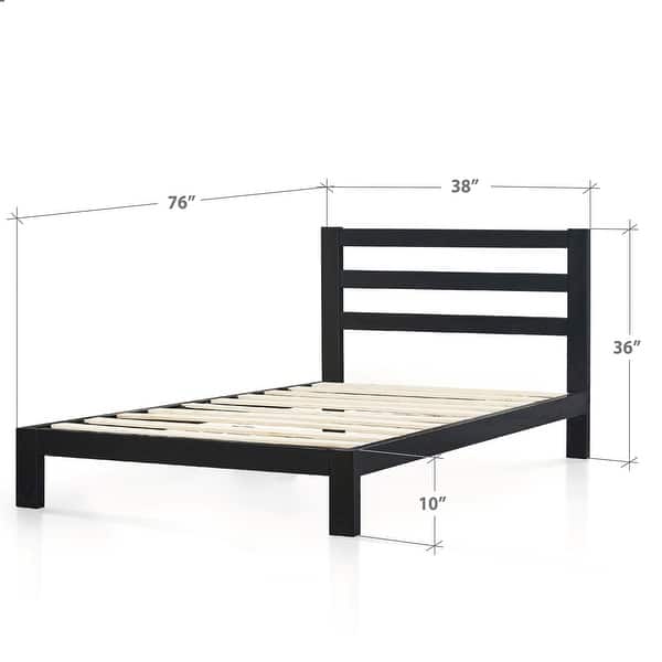 Priage by ZINUS Black Metal Platform Bed Frame with Headboard Bed