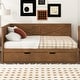 preview thumbnail 26 of 30, Twin Size Solid Pine Wood Daybed, Sofa Bed Frame with X-Shaped Design Guardrail for Kids Boys Adults