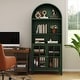 preview thumbnail 1 of 12, 73.6-Inch Arched Metal Storage Display Cabinet with Adjustable Shelves Cross Doors - Green