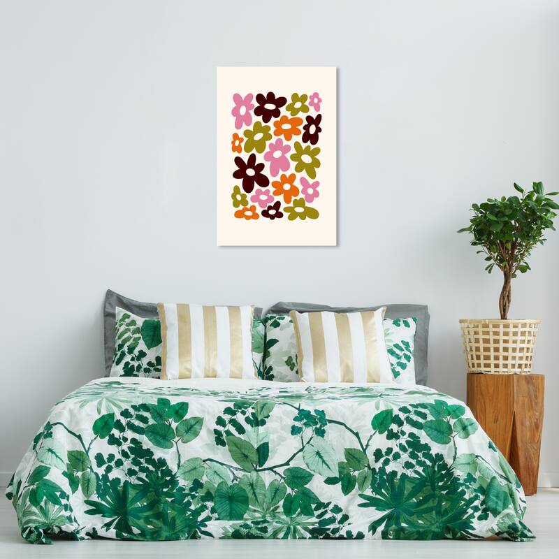 Wynwood Studio Canvas Floral and Botanical Fill it with Flowers Pink and Modern & Contemporary Wall Art Canvas Print - 24 x 36