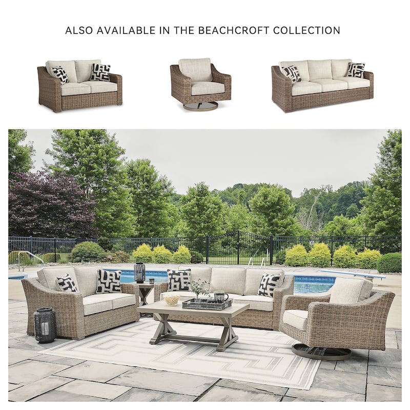 Signature Design by Ashley Beachcroft Outdoor Sofa with Cushion - 82.25" W x 37.75" D x 34.63" H