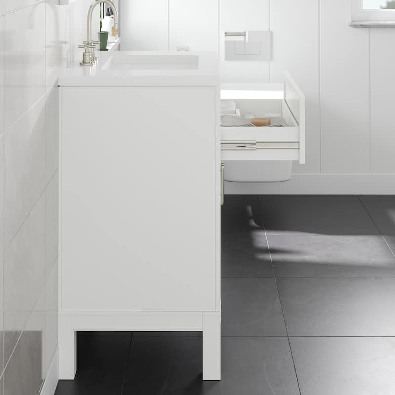 Eviva Cambridge Bath Vanity with Quartz Top and Porcelain Sink