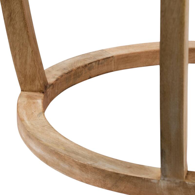 HomeRoots 26" Brown And Clear Glass Round End Table - 22' X '26.2' X '22