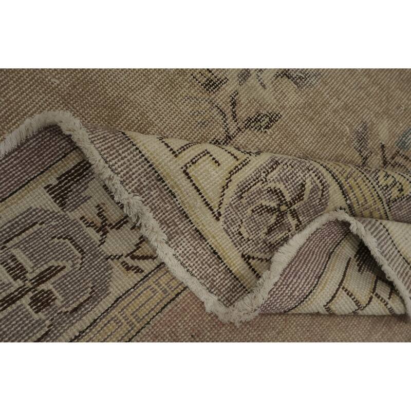 Hand Knotted Oriental 100% Wool Carpet Transitional Medallion Brown Anatolian Area Rug - 9' 7'' X 6' 1''