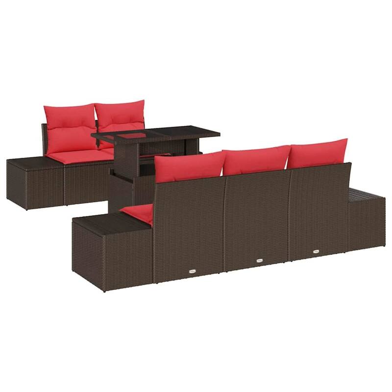 vidaXL 6 Piece Garden Sofa Set with Cushions - 94.1×24.4×27.2