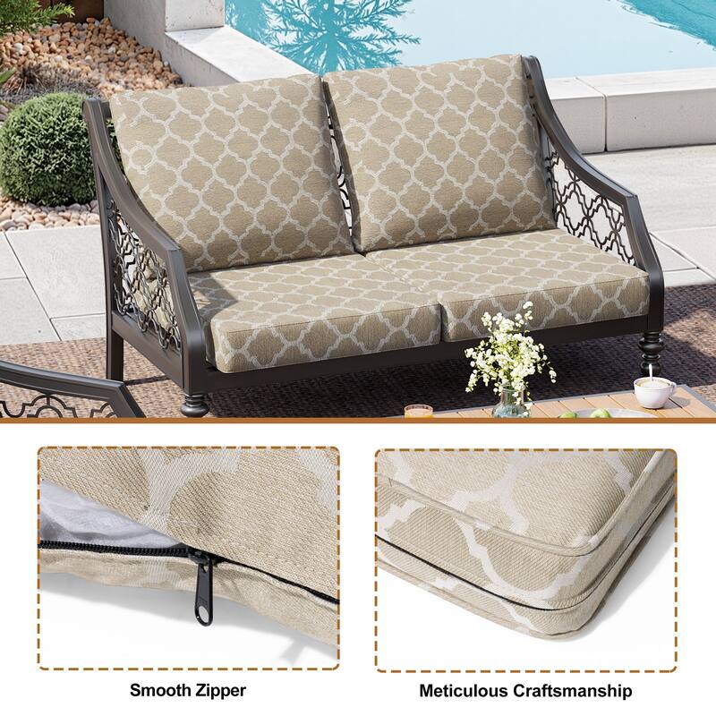 27.6 in W * 24.4 in D Outdoor Patio Deep Seat Cushion Chair Set