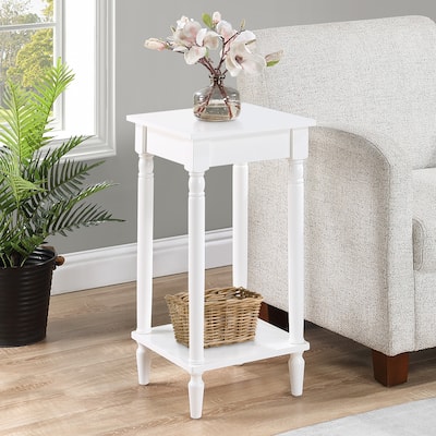 End Table with Shelf, Elegant Two Tier Accent Table with Turned Legs for Living Room, Bedroom or Small Spaces - 14