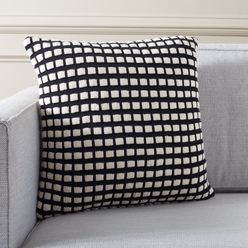 SAFAVIEH Home Shay 18-inch Black/Ivory Decorative Pillow