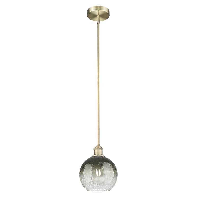 Innovations Lighting Endless Possibilities Edison - Brookhaven Globe - 1 Light 8" Stem Hung Mini Pendant - Antique Brass/Slate