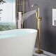preview thumbnail 23 of 27, Floor Mounted Single Handle Clawfoot Tub Faucet with Hand shower - 8" x 48"