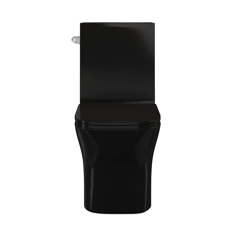 Concorde One-Piece 12" Rough-In 1.28 Gpf Left-Hand Flush Square Toilet In Glossy Black