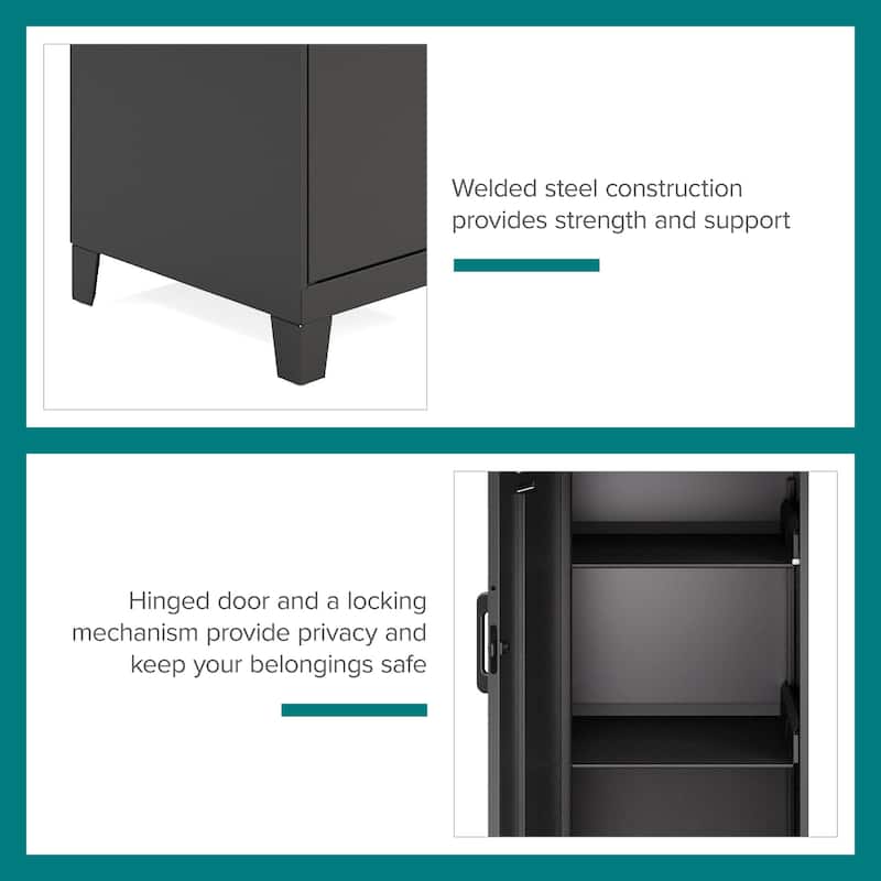 53.38"H 4 Shelf Vented Door Storage Locker Cabinet