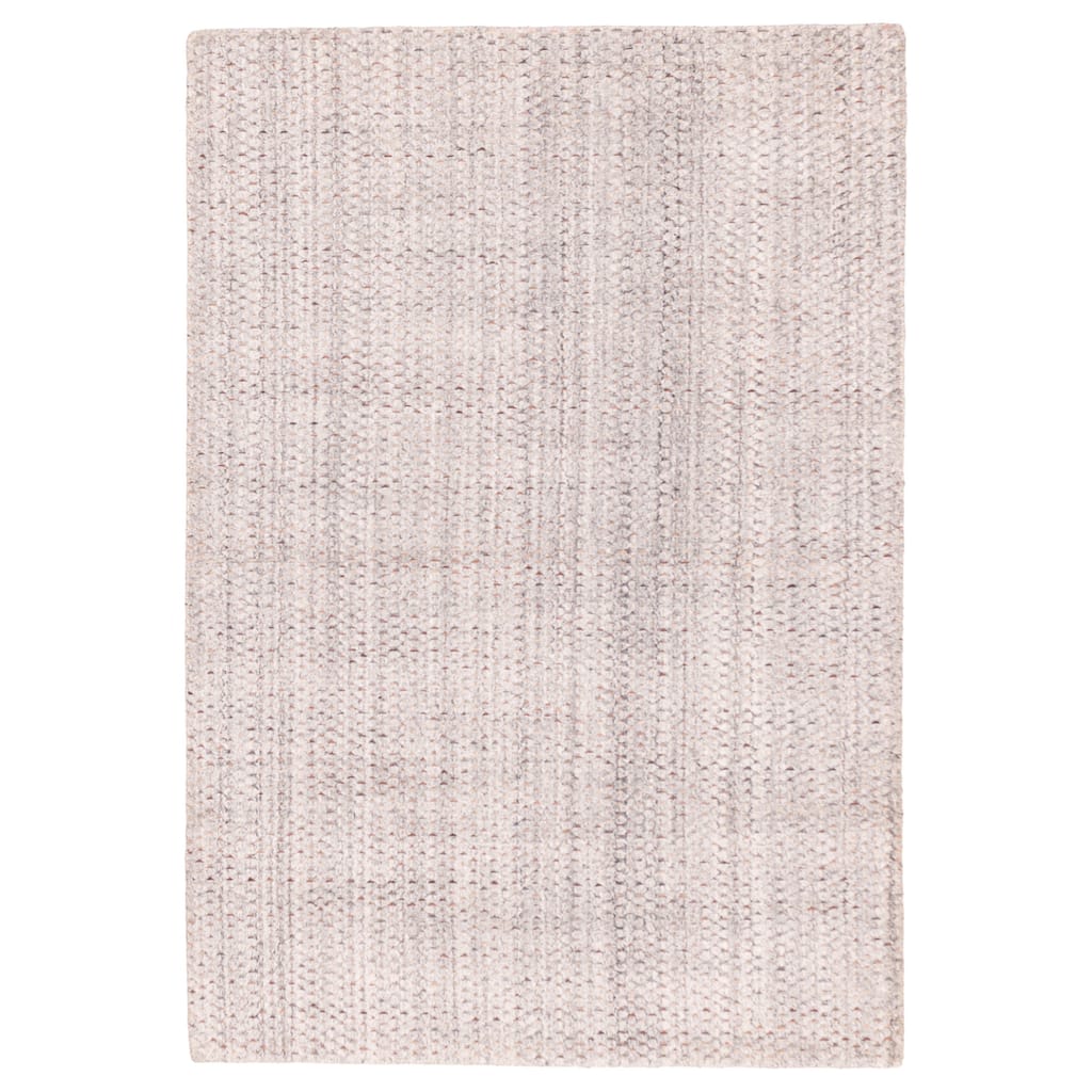 ECARPETGALLERY Braided Weave Loreto Light Grey Wool Rug - 4'1 x 5'11