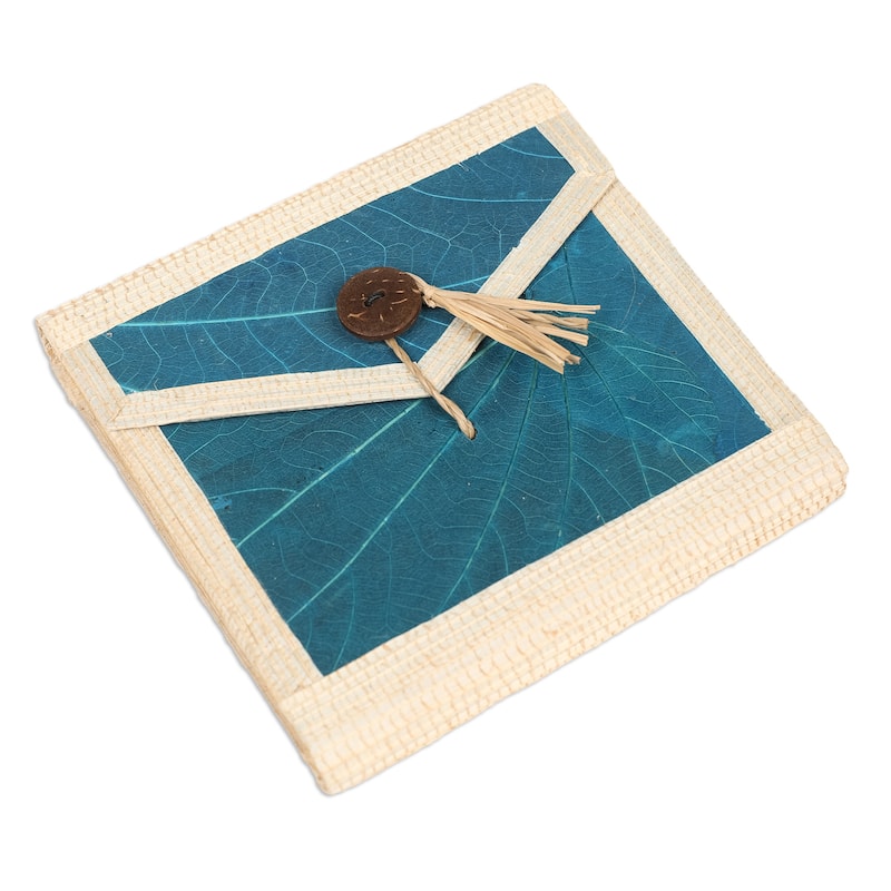 Novica Handmade My Blue Journey Natural Paper