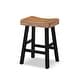 preview thumbnail 16 of 16, Furniture of America Barne Farmhouse Solid Wood Hefty Saddle Seat Dining Bar Stools (Set of 2)