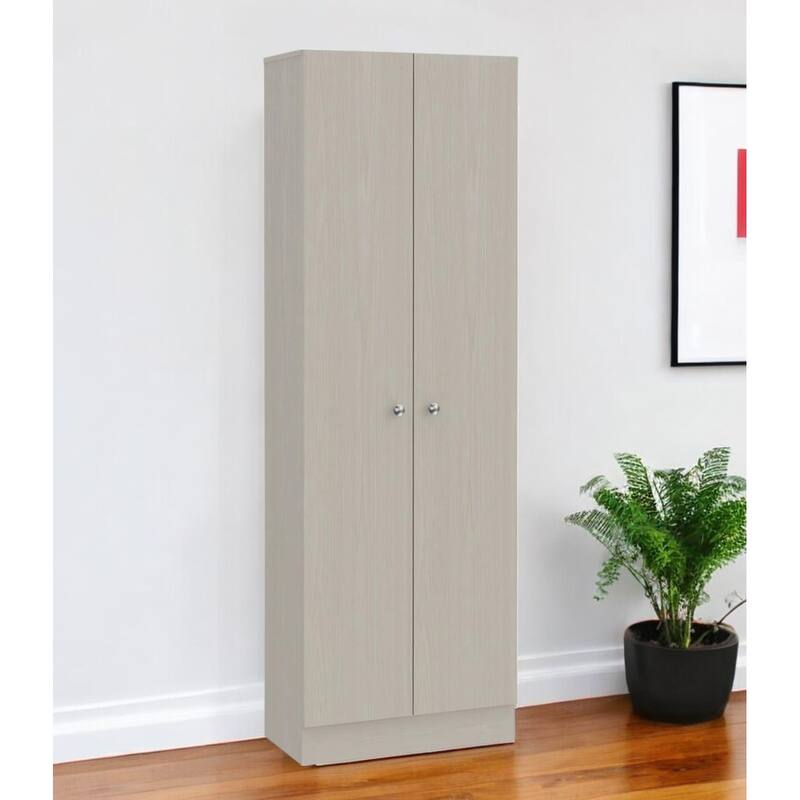 HomeRoots 71" Light Gray Wood Pantry Or Storage Closet - 23.6' X '70.8' X '11.8 - Light Gray