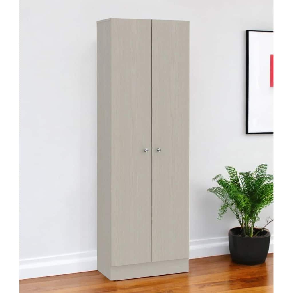 HomeRoots 71" Light Gray Wood Pantry Or Storage Closet - 23.6' X '70.8' X '11.8