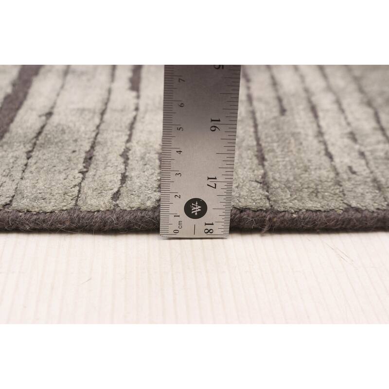 ECARPETGALLERY Hand Loomed Elysian Grey Rug - 5'1 x 6'10