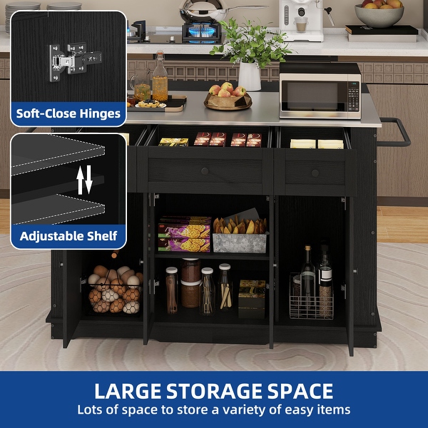 Outdoor Kitchen Island With Raised Shelf, Solid Wood Storage