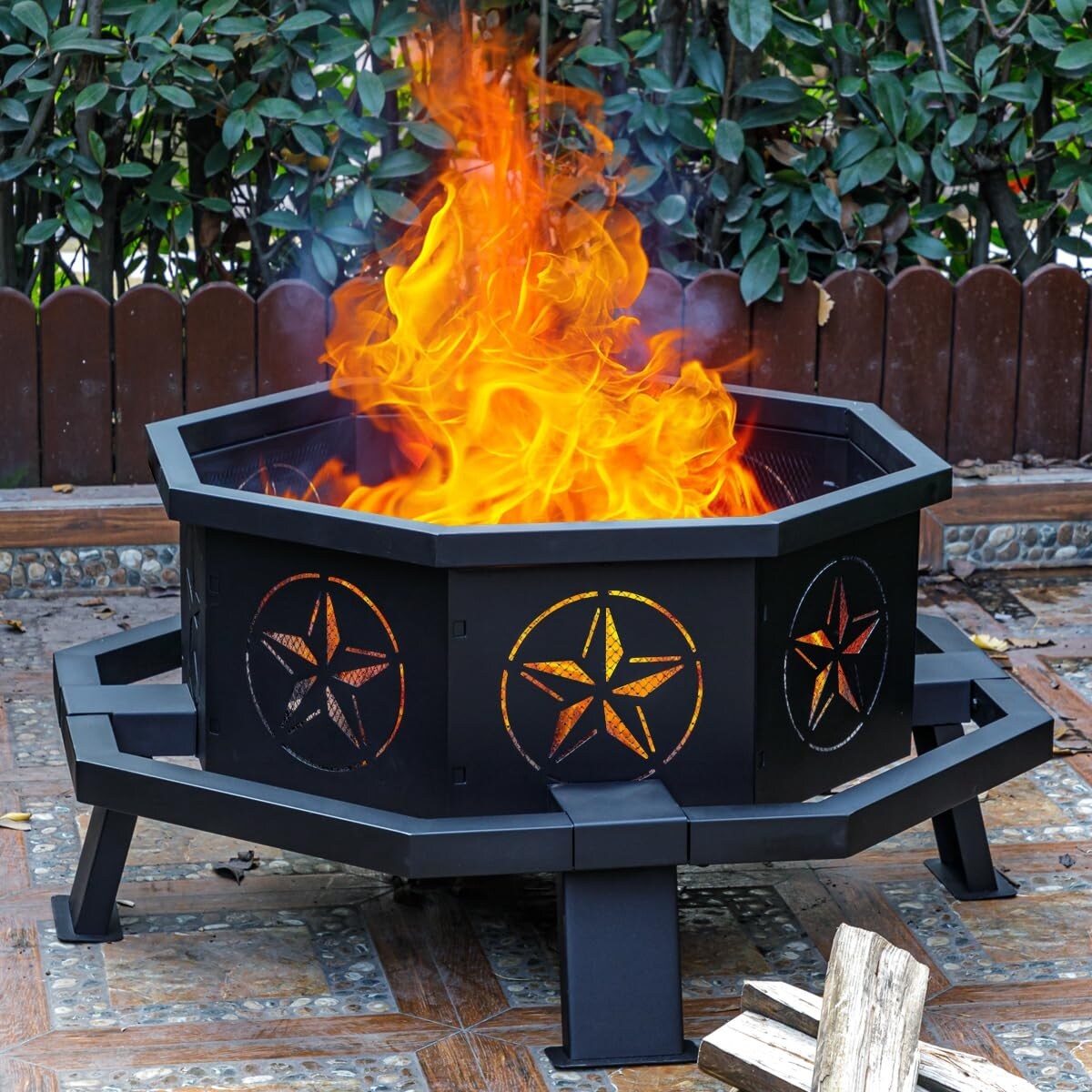 d*7様 bonfire go outside x MMF コラボ　Foot T 35-Inch-Octagonal-Fire-Pit,