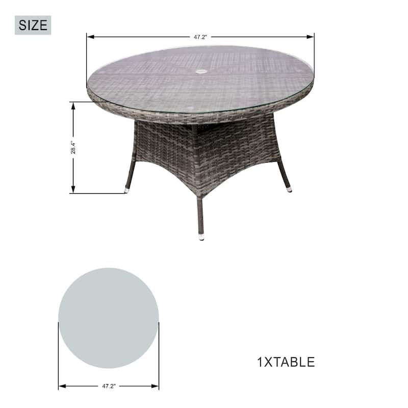 Modern 5-piece Outdoor Dining Set with Round Table and 4 Chairs