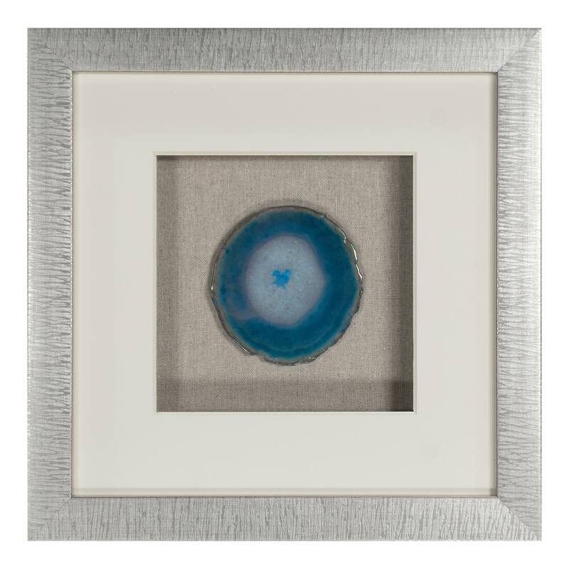 HUJI Blue Agate Slice Shadow Box Wall Décor Set