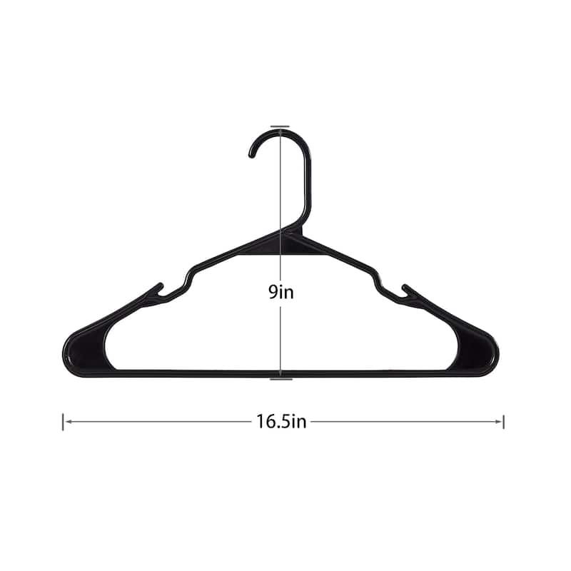 Javlergo 25/50 Pack Plastic Hanger, Space Saving Sturdy Heavy Duty Clothing Notched Hangers