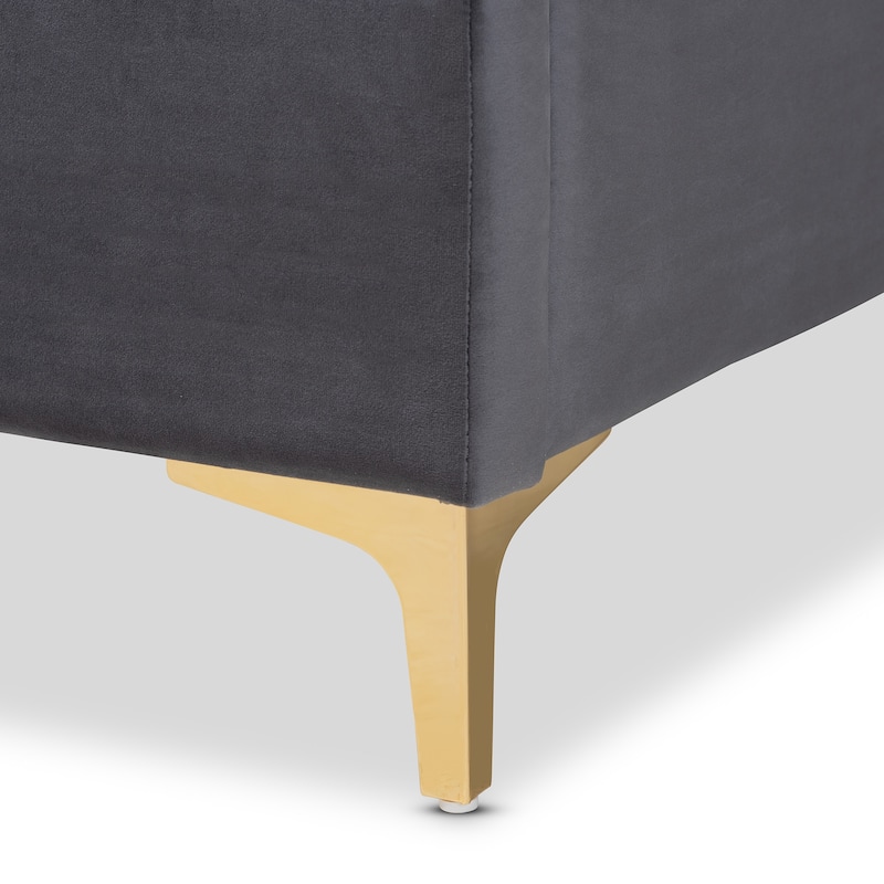 Fabrico Glam & Luxe Velvet Upholstered Metal Platform Bed