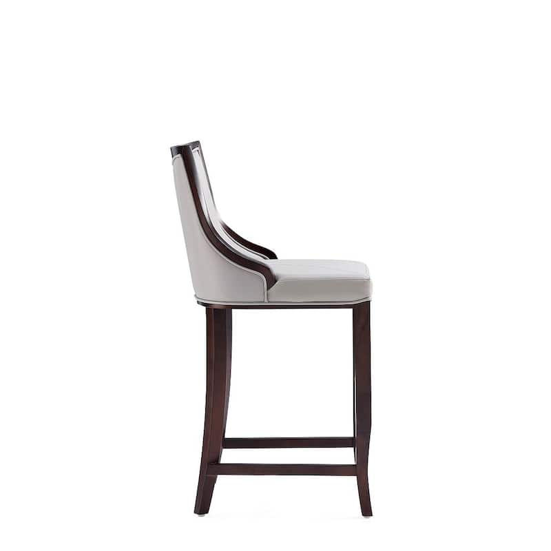 Manhattan Comfort Emperor 41 in. Walnut Beech Wood Bar Stool (Set of 3)