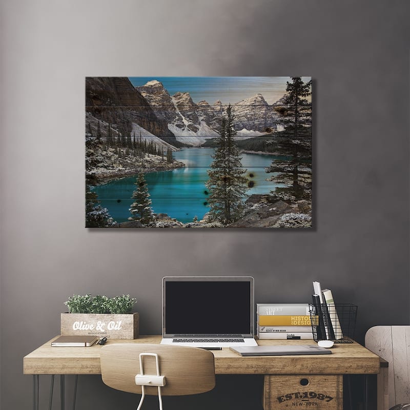 Jewel of the Rockies Print On Wood by Adam Burton - Multi-Color