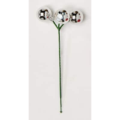 30mm Ball Pick x 3, Silver, Set of 12 - Silver - 6