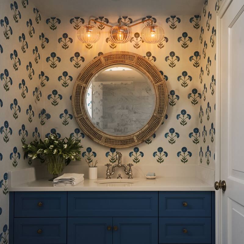 23 in. Modern Bathroom Vanity Light Glass Wall Sconce