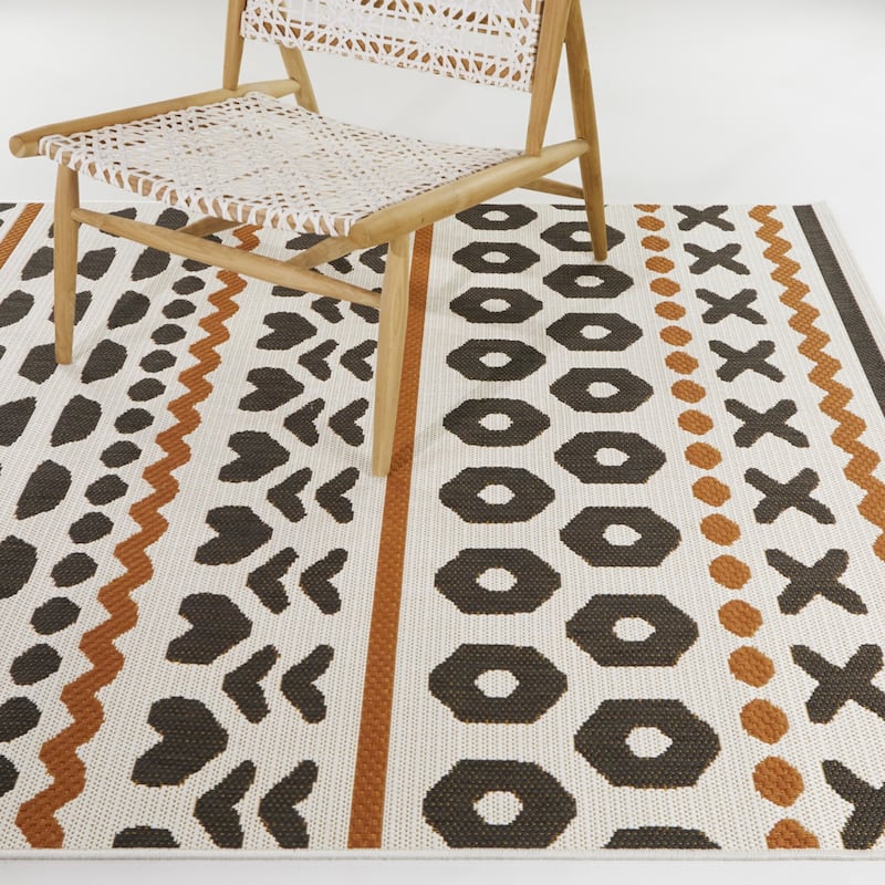 Shepard Modern Moroccan Indoor/Outdoor Area Rug - 7'10" x 10' - Orange